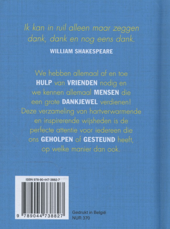 Achterkant van Hartelijk bedankt!