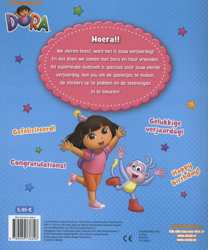 Achterkant van Hoera, je bent 4 jaar!