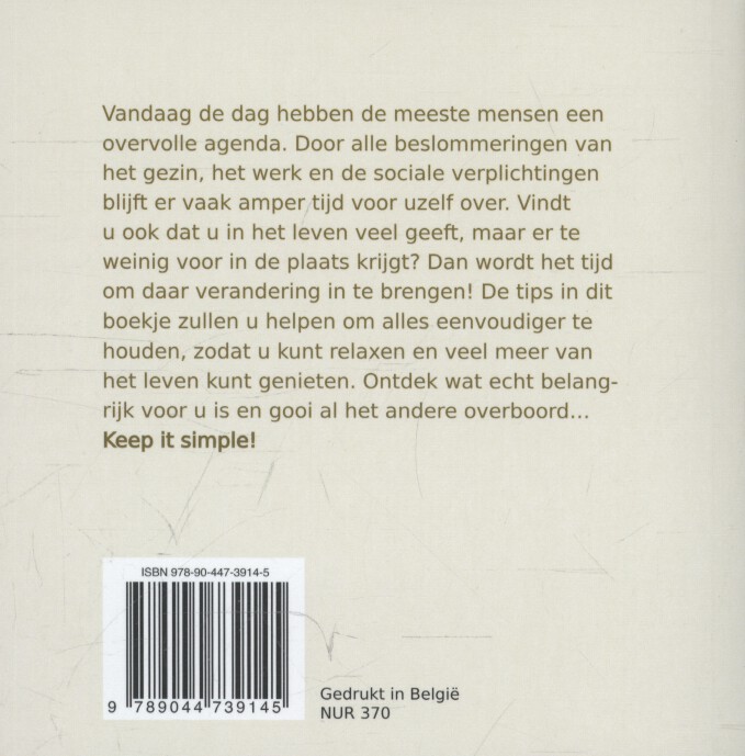 Achterkant van Keep it simple