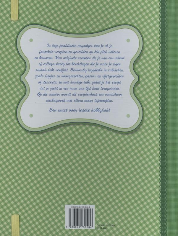 Achterkant van Mijn receptenboek