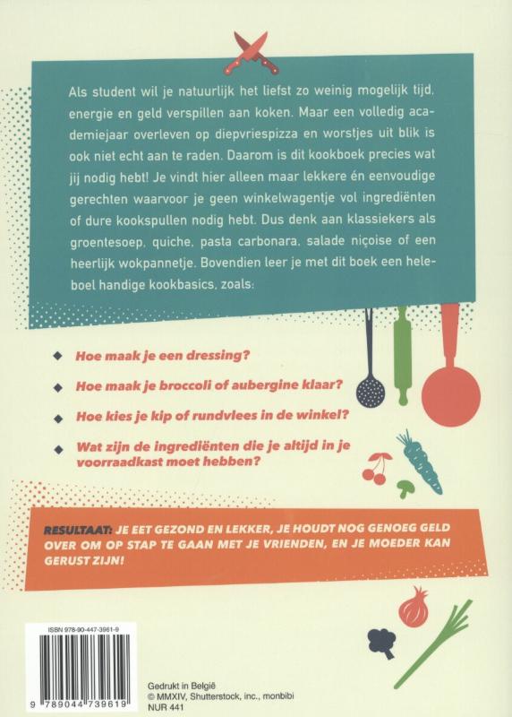 Achterkant van Basiskookboek voor studenten
