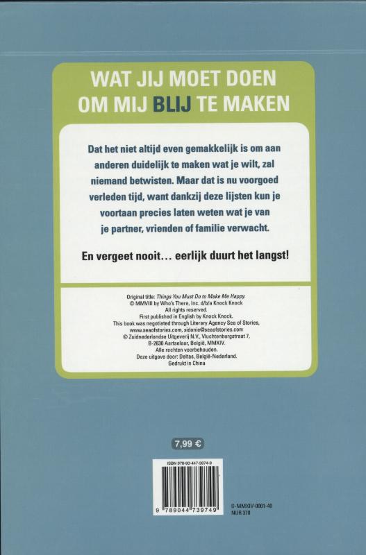 Achterkant van Wat jij moet doen om mij blij te maken