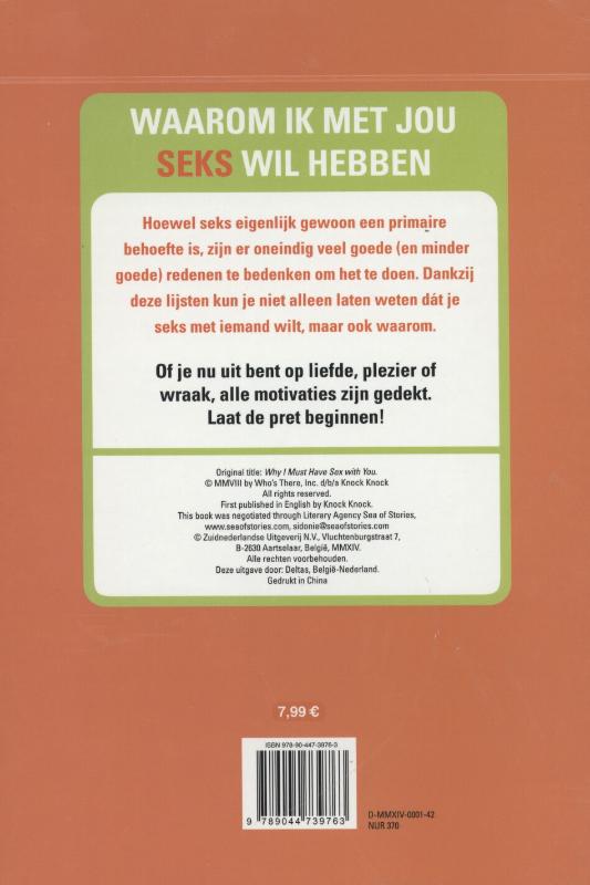 Achterkant van Waarom ik met jou seks wil hebben