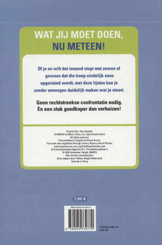 Achterkant van Wat jij moet doen, nu meteen!