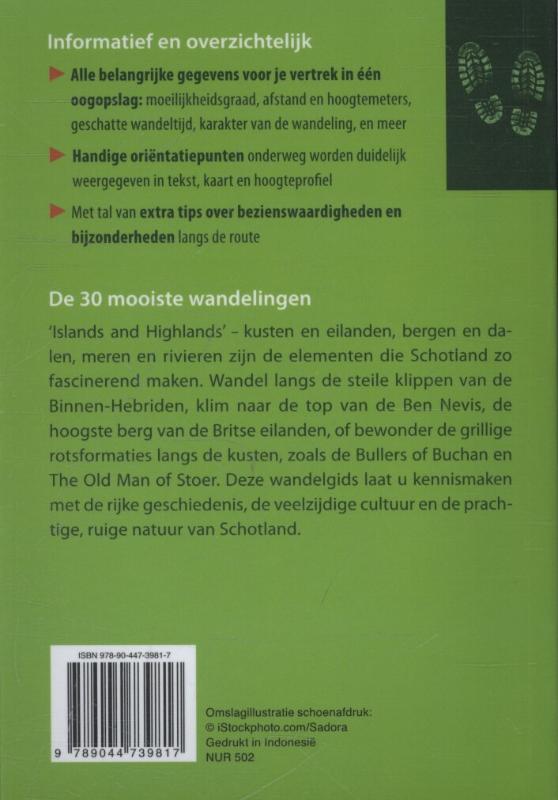 Achterkant van Wandelgids Schotland
