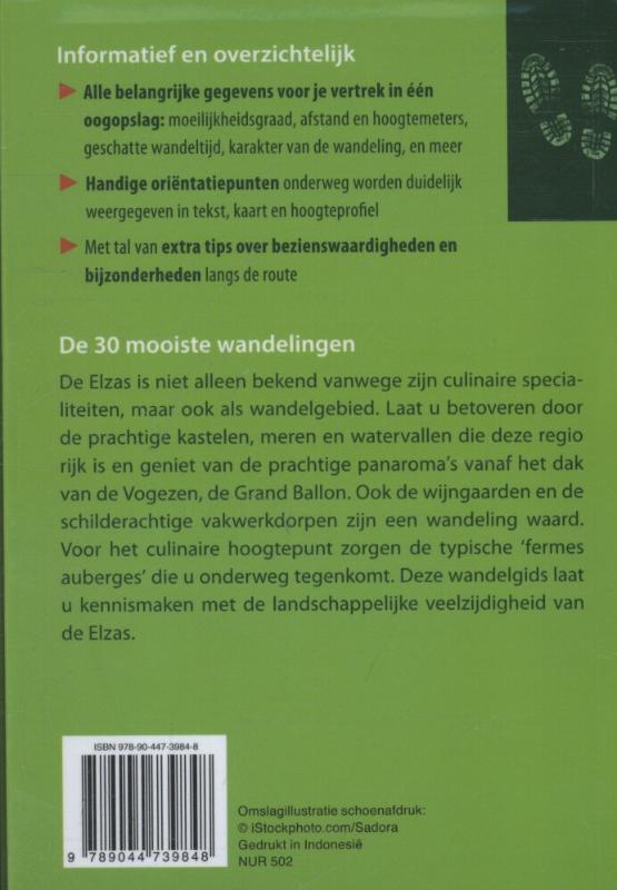 Achterkant van Wandelgids Elzas