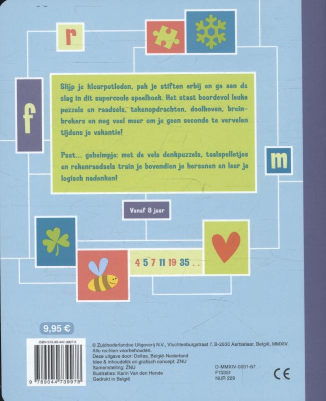 Achterkant van Vakantie speel- en puzzelboek