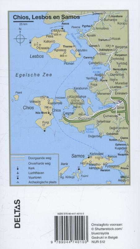 Achterkant van Chios, Lesbos en Samos