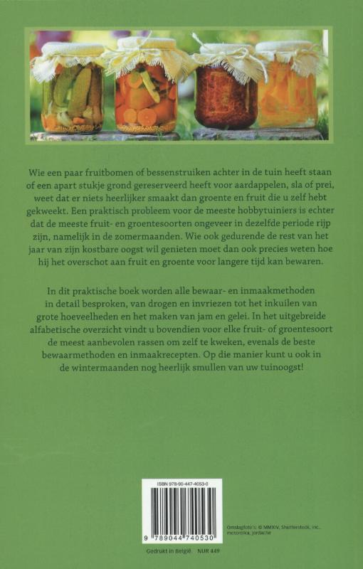 Achterkant van Uw tuinoogst inmaken en bewaren