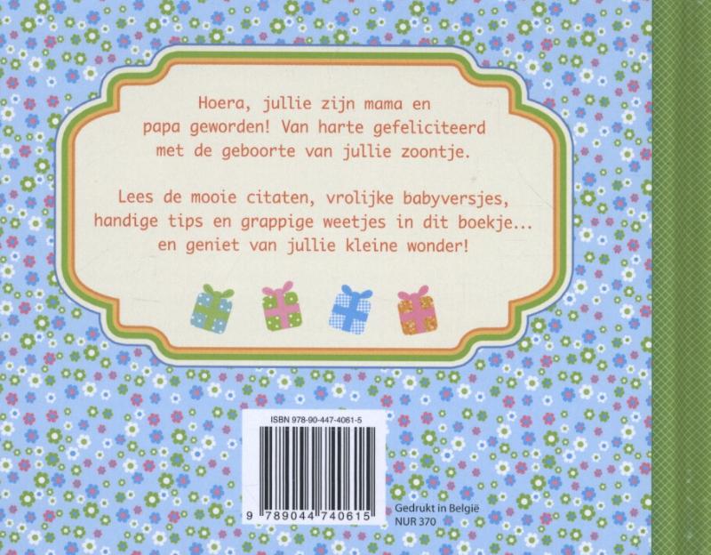 Achterkant van Hoera, een jongen!