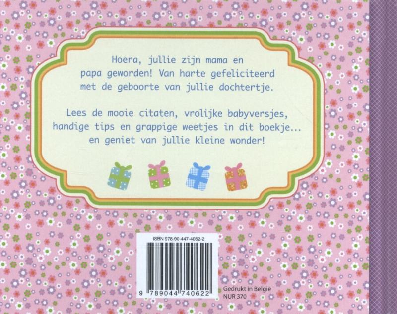 Achterkant van Hoera, een meisje!