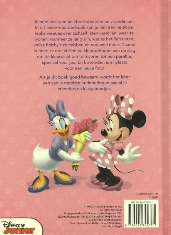 Achterkant van Disney vriendenboek Minnie