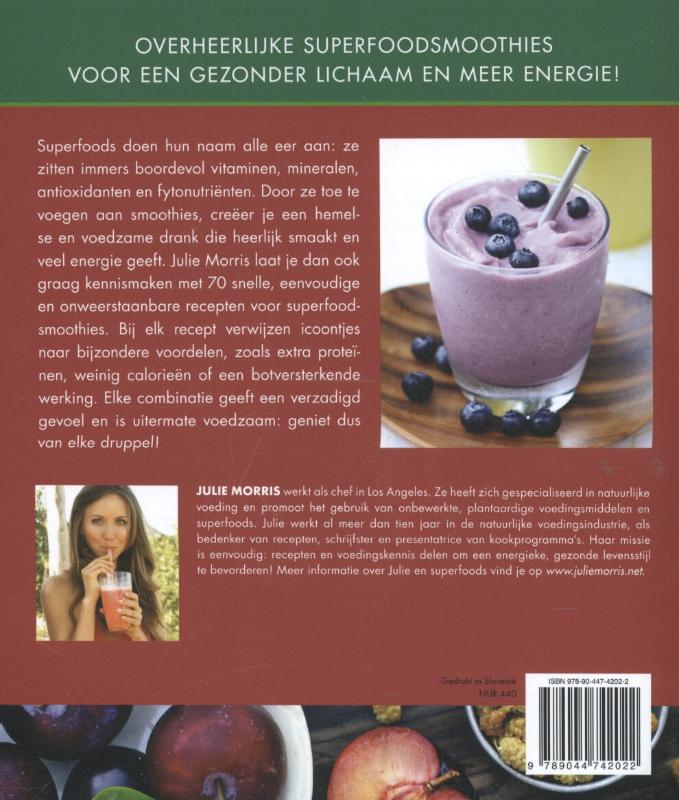 Achterkant van Superfood smoothies