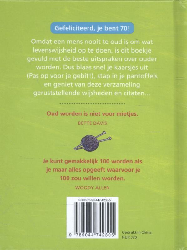 Achterkant van Gefeliciteerd! 70 jaar