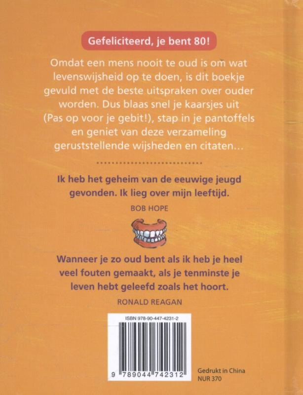 Achterkant van Gefeliciteerd! 80 jaar