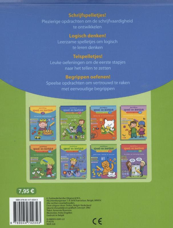 Achterkant van 1ste kleuterklas; Voorbereiding op groep 1; 3-4 jaar