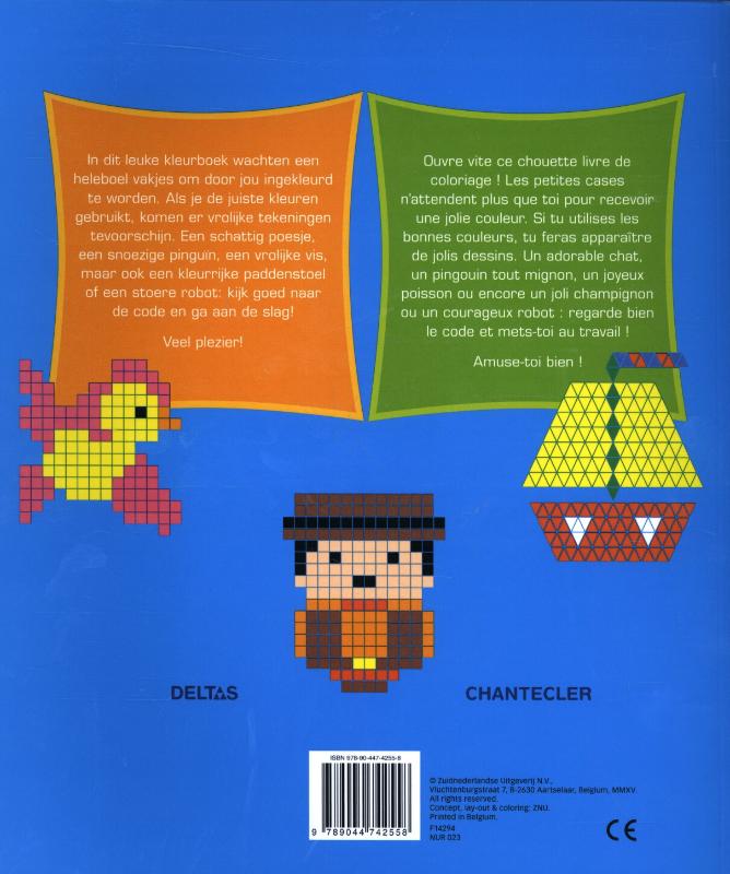 Achterkant van Kleuren op nummer, coloriages codes