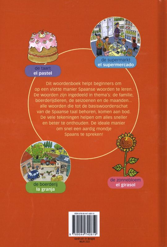Achterkant van Spaans leren voor kinderen