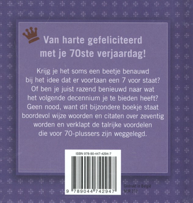 Achterkant van Het leven begint bij 70!