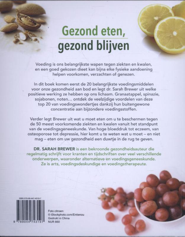 Achterkant van Gezond eten, gezond blijven
