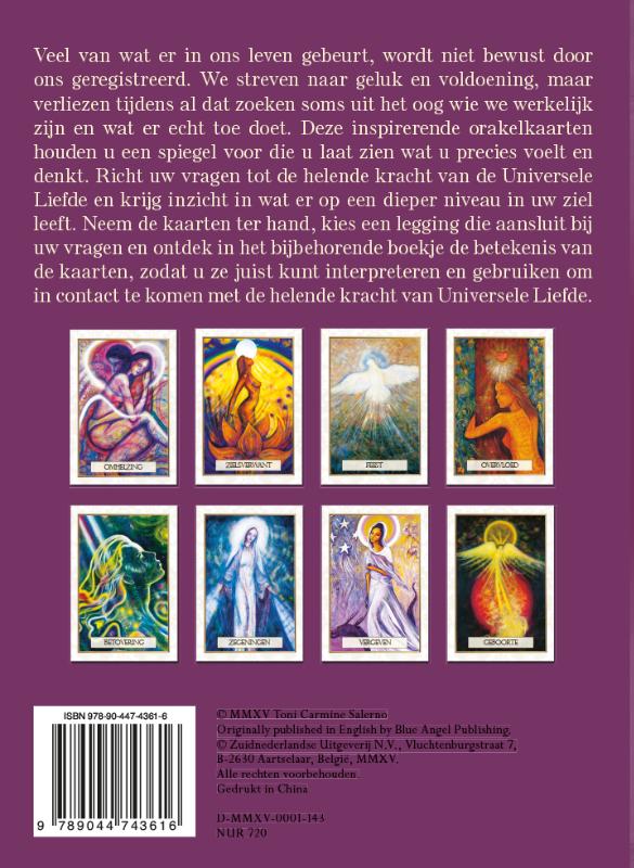 Achterkant van Orakelkaarten de helende kracht van universele liefde