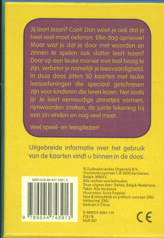Achterkant van Speel- en leerkaarten - Ik leer lezen (6-7 j.)