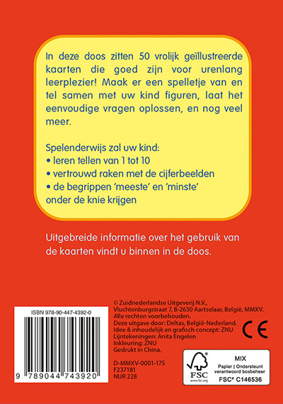 Achterkant van Speel- en leerkaarten - Ik leer tellen van 1 tot 10 (+3 j.)