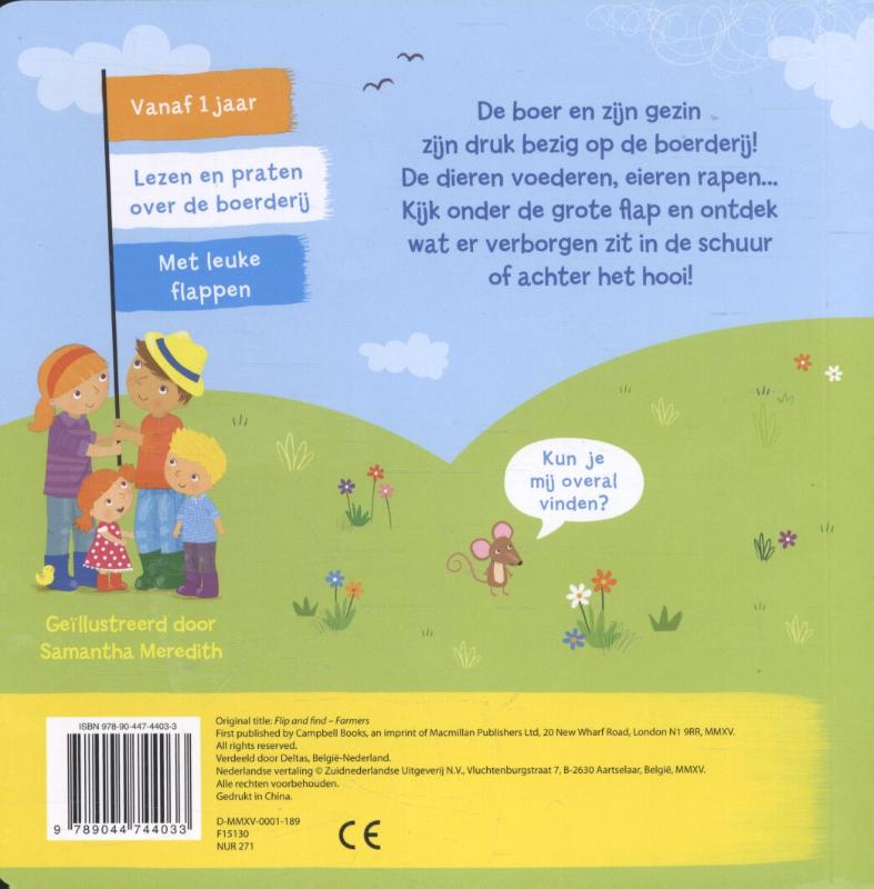 Achterkant van Een dag op de boerderij