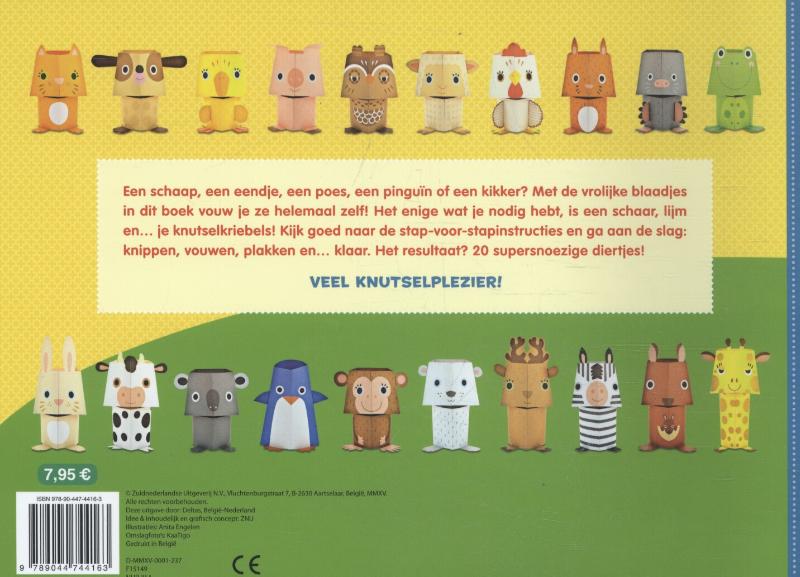Achterkant van Vrolijke dieren vouwen