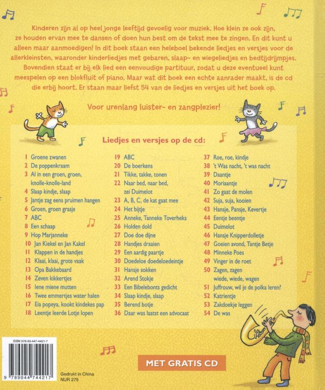 Achterkant van De leukste kinderliedjes en versjes