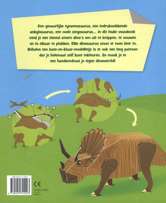 Achterkant van Stoere dino's van papier