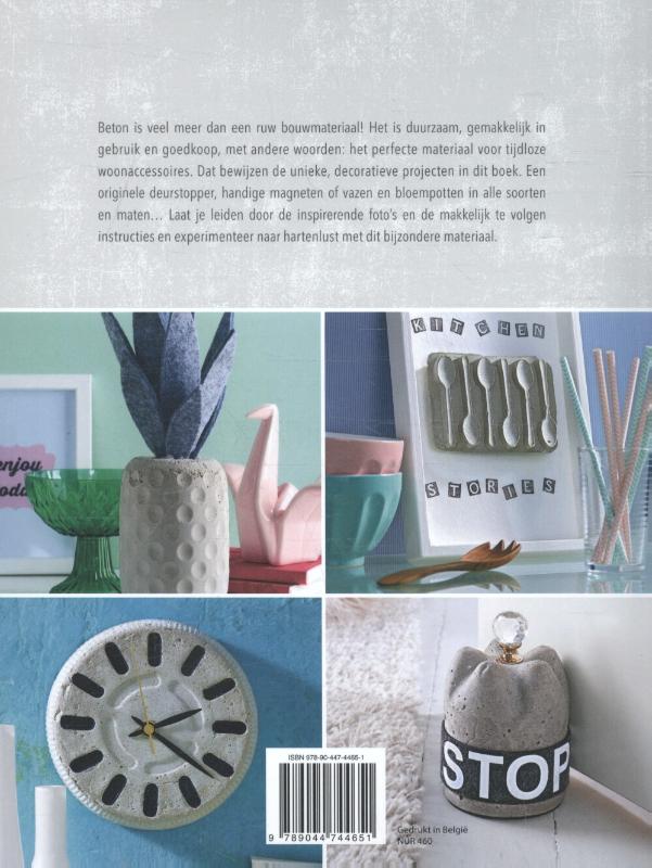 Achterkant van Creatief met beton