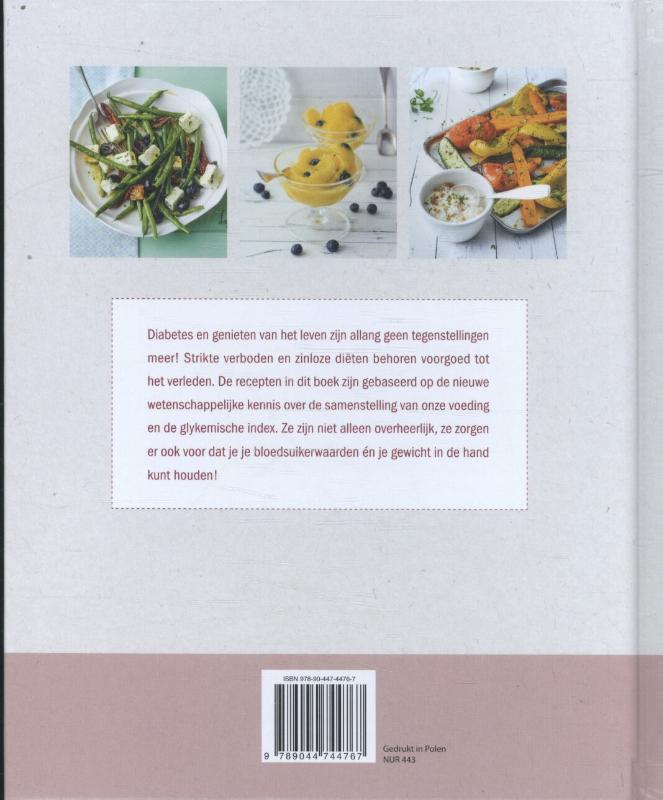 Achterkant van Diabetes kookboek