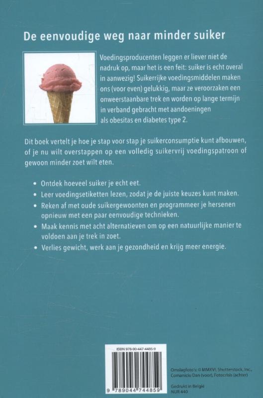 Achterkant van Minder suiker