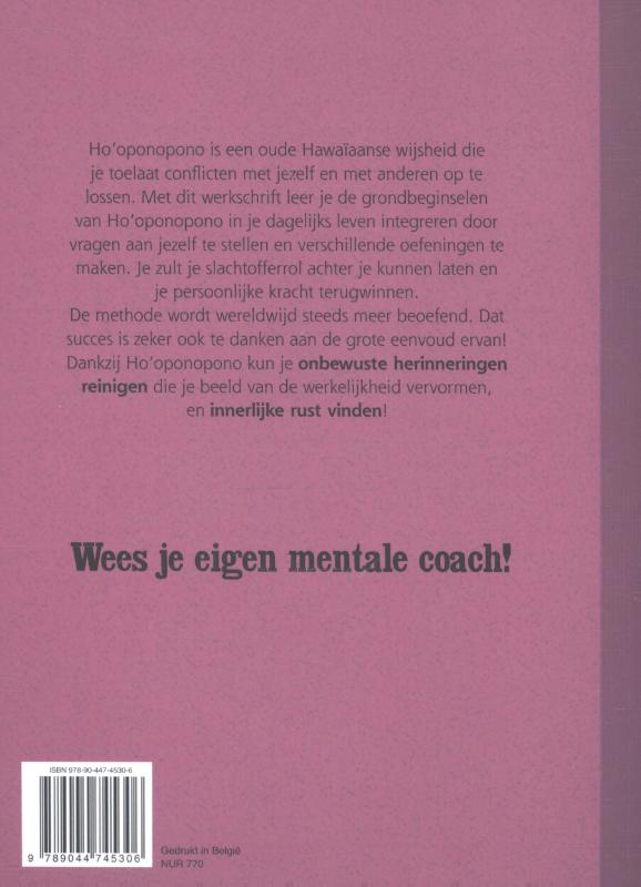 Achterkant van De genezende kracht van Ho'oponopono