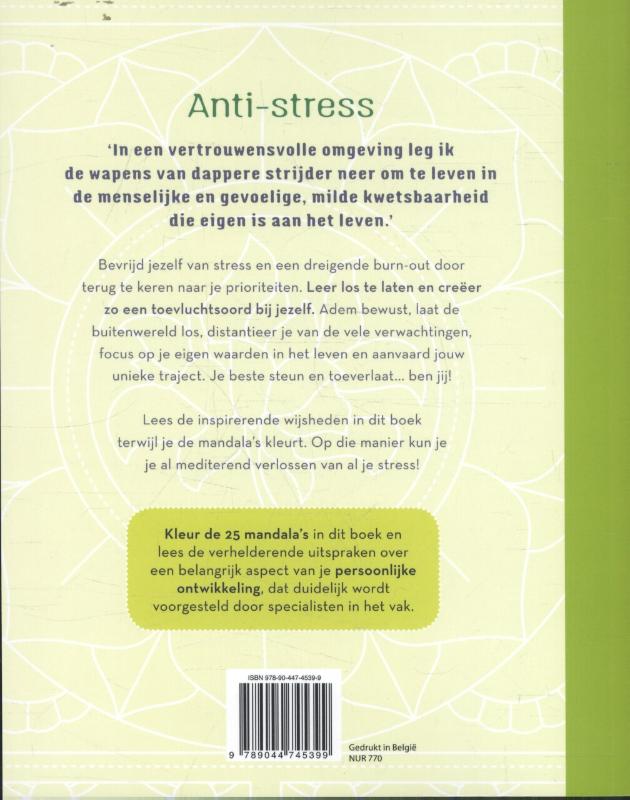 Achterkant van Mandala's kleuren - Anti-stress