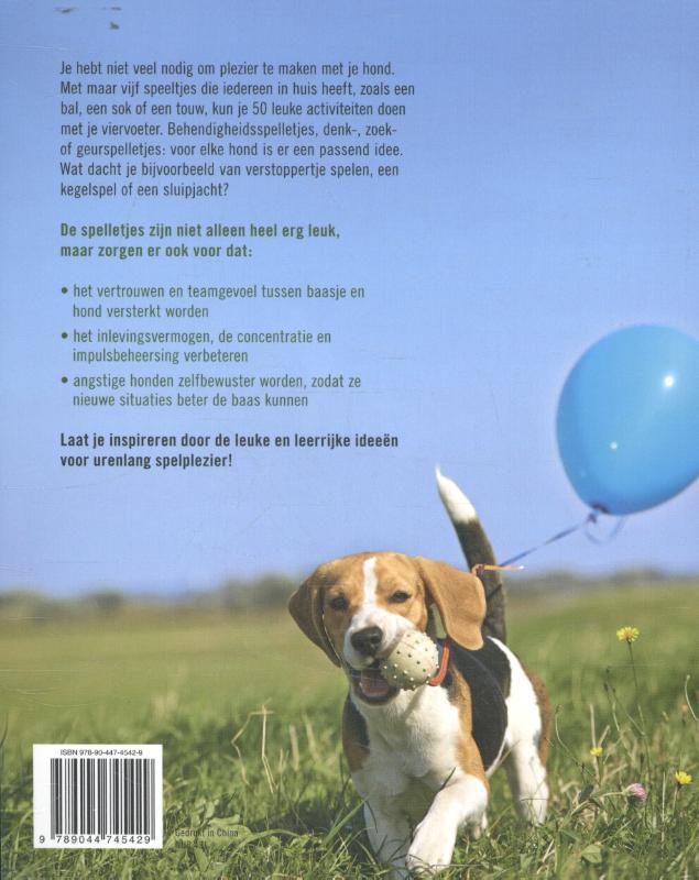 Achterkant van Leuke en leerrijke hondenspelletjes