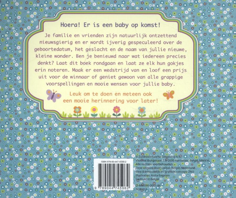 Achterkant van Baby op komst - voorspellingsboek