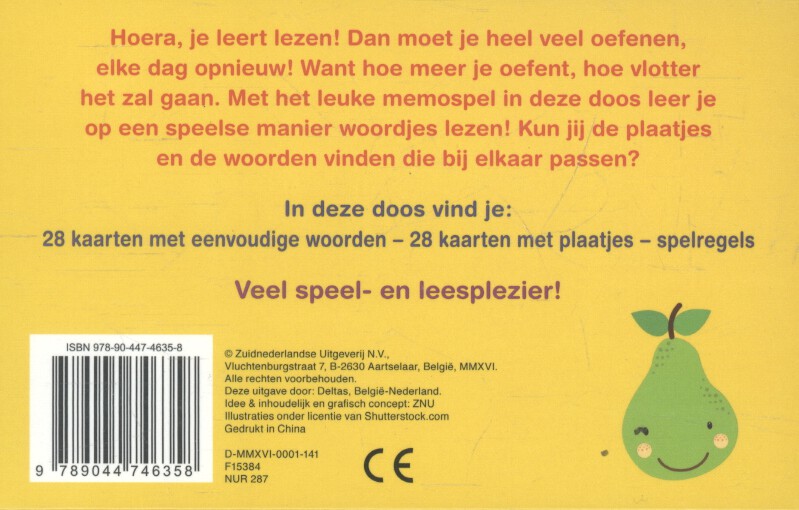 Achterkant van Ik leer lezen! Memo-spel (6-7 j.)