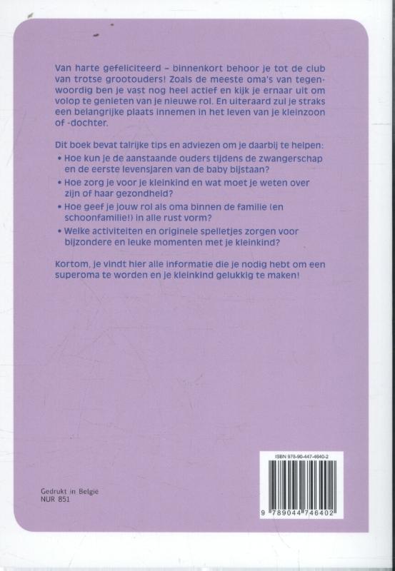 Achterkant van Voor het eerst oma