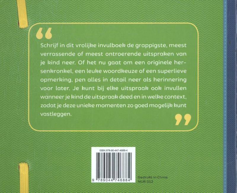 Achterkant van De leukste uitspraken van je kind