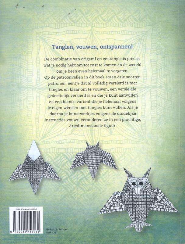 Achterkant van Zentangle origami