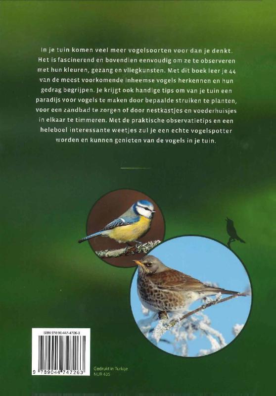 Achterkant van Vogels in je tuin