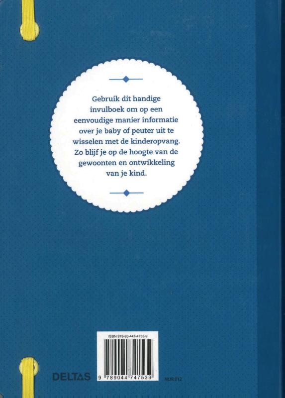 Achterkant van Mijn crèche- en oppasboek