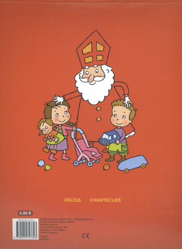 Achterkant van Sinterklaas Color kleurblok - rood / Saint-Nicolas Color bloc de coloriage - rouge