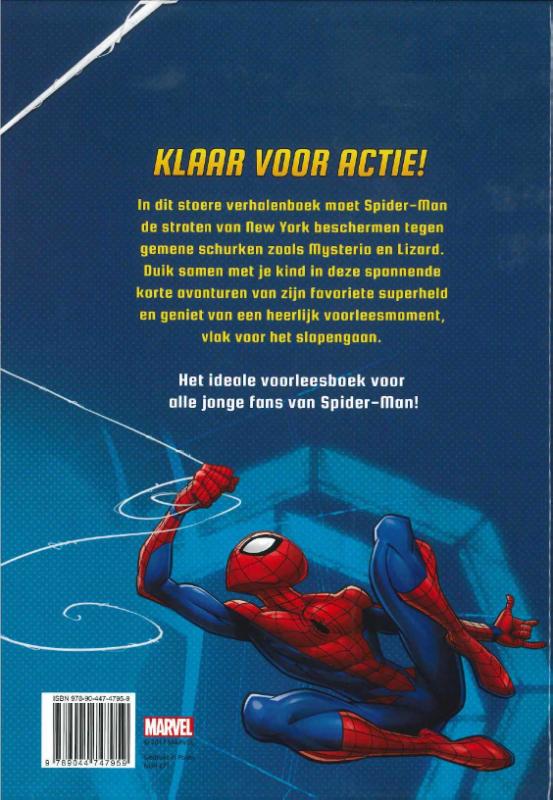 Achterkant van Spiderman 5-minuutverhalen