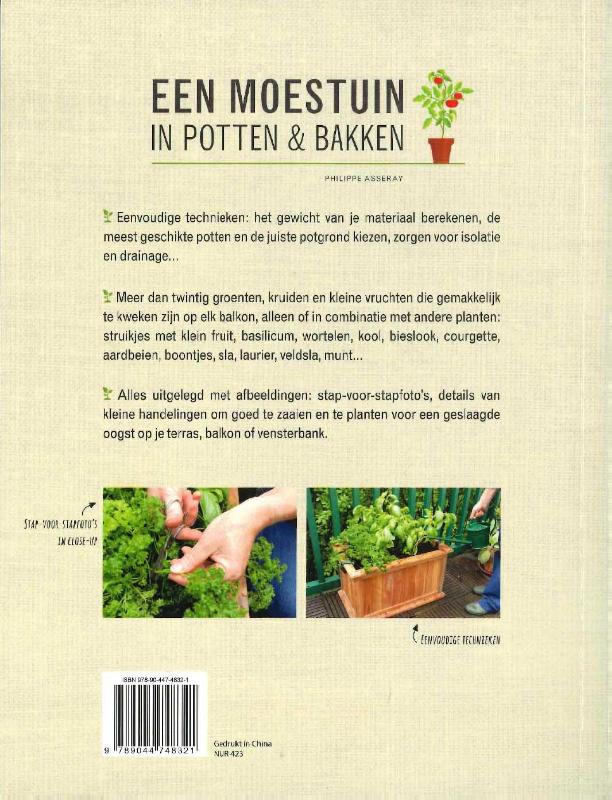Achterkant van Een moestuin in potten en bakken