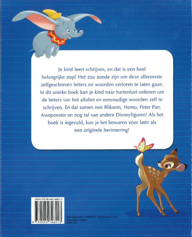 Achterkant van Disney Mijn eerste schrift als herinnering voor later