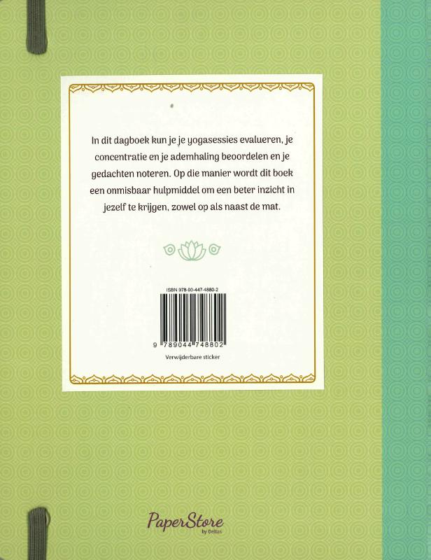 Achterkant van Mijin yoga dagboek