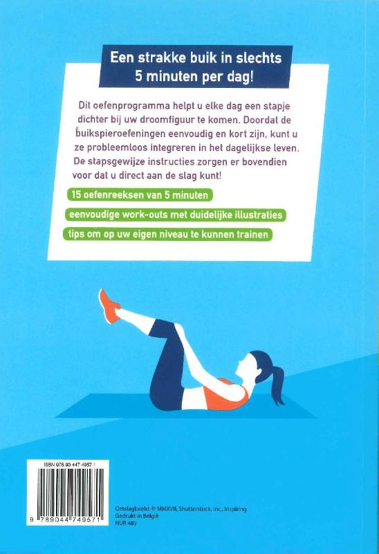 Achterkant van 5 minuten work-outs voor een strakke buik